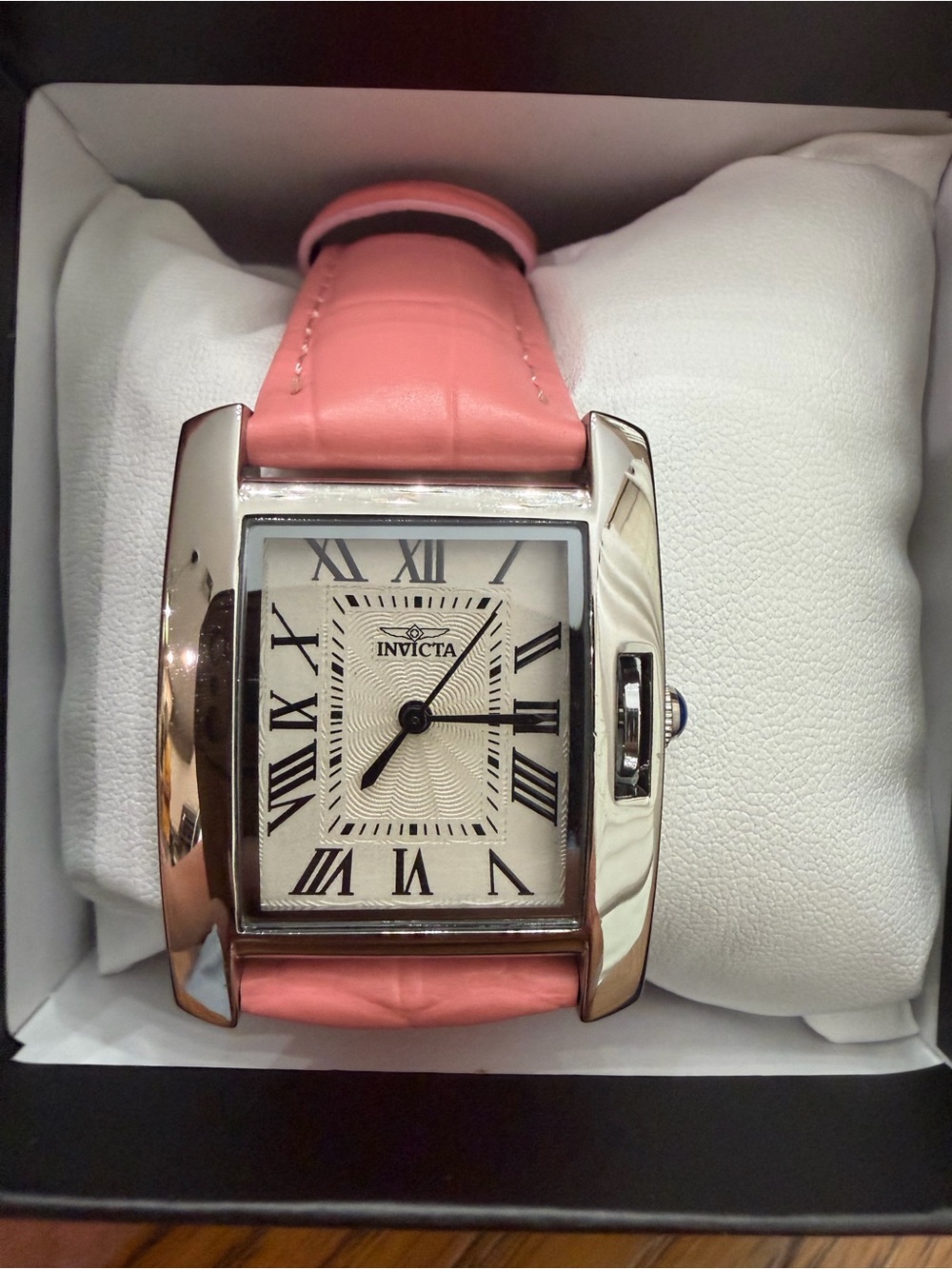 Invicta Celestial Silver-Tone Case Watch with Pink Leather Strap